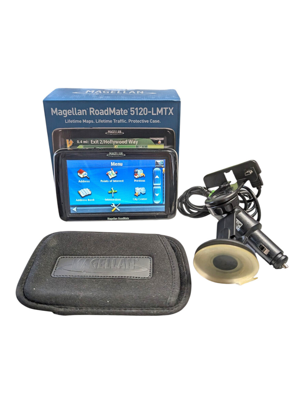 Magellan RoadMate 5120-LMTX 5in GPS Traffic Maps Box Bundle Tested